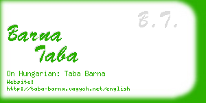 barna taba business card